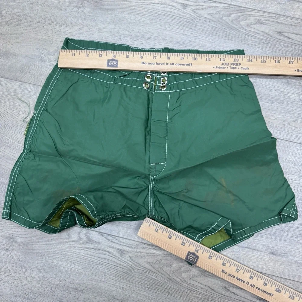 VTG‎ Birdwell Beach Britches Green Swim Trunks Men's Short FLAW Pocket